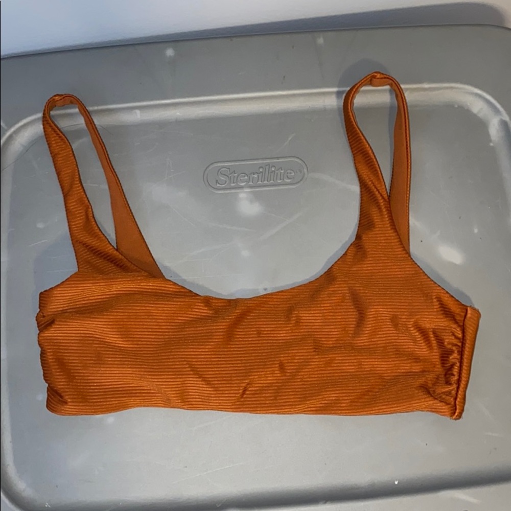 orange scoop neck bikini top